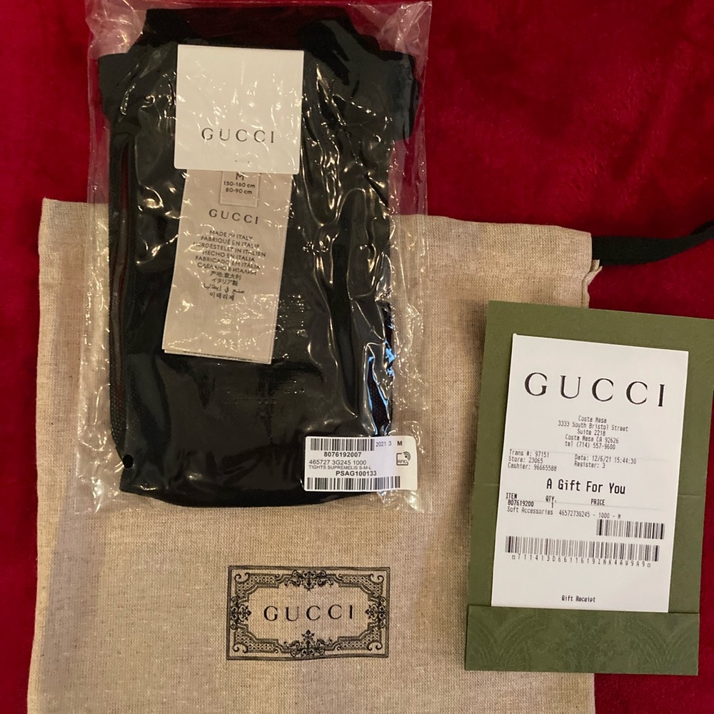 BNWT Authentic Gucci Supremelis GG logo tights- Medium